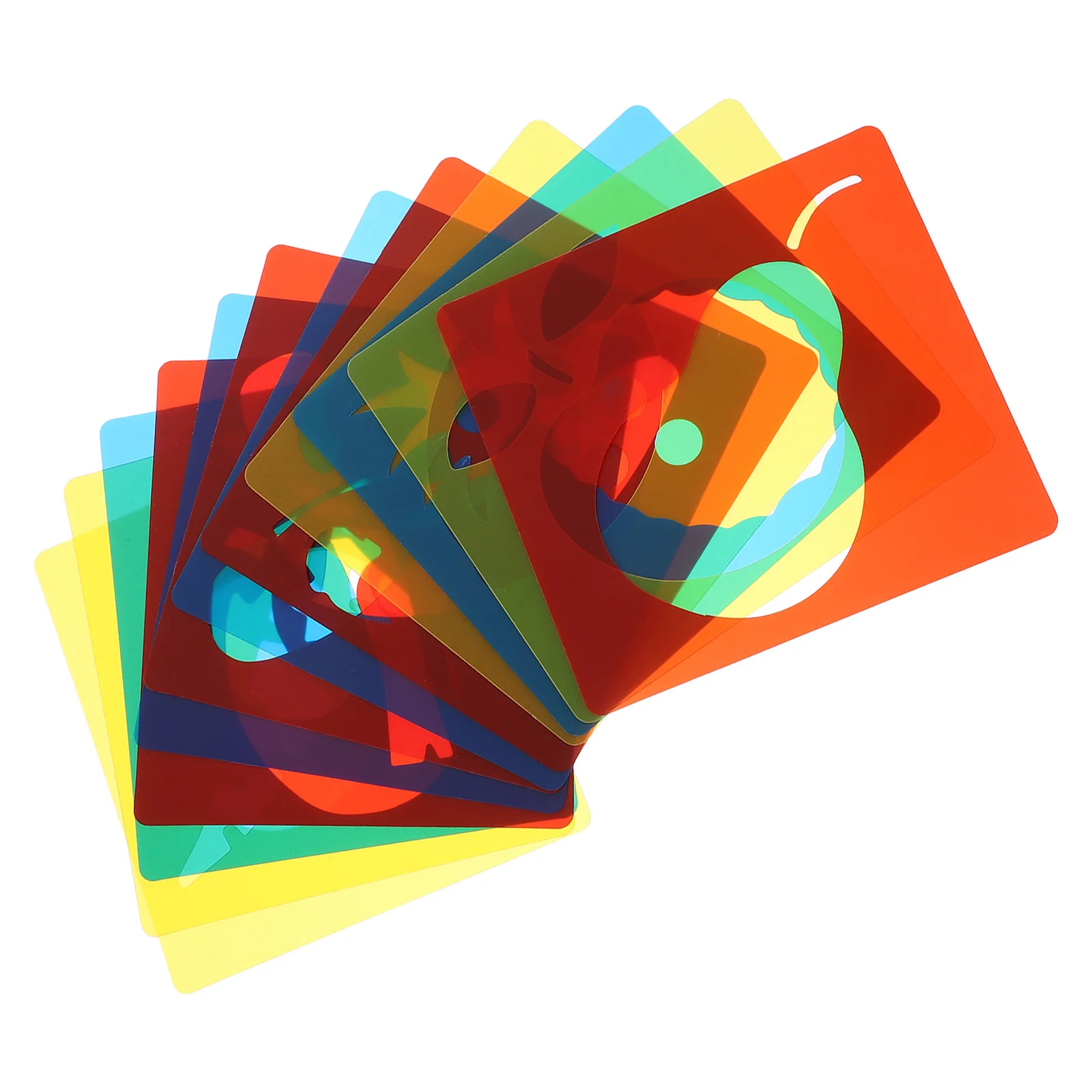 12 pcs Drawing Templates Plastic Stencils Fruits Diy Craft Geometric Shapes Kids Educational Tools Safe Material