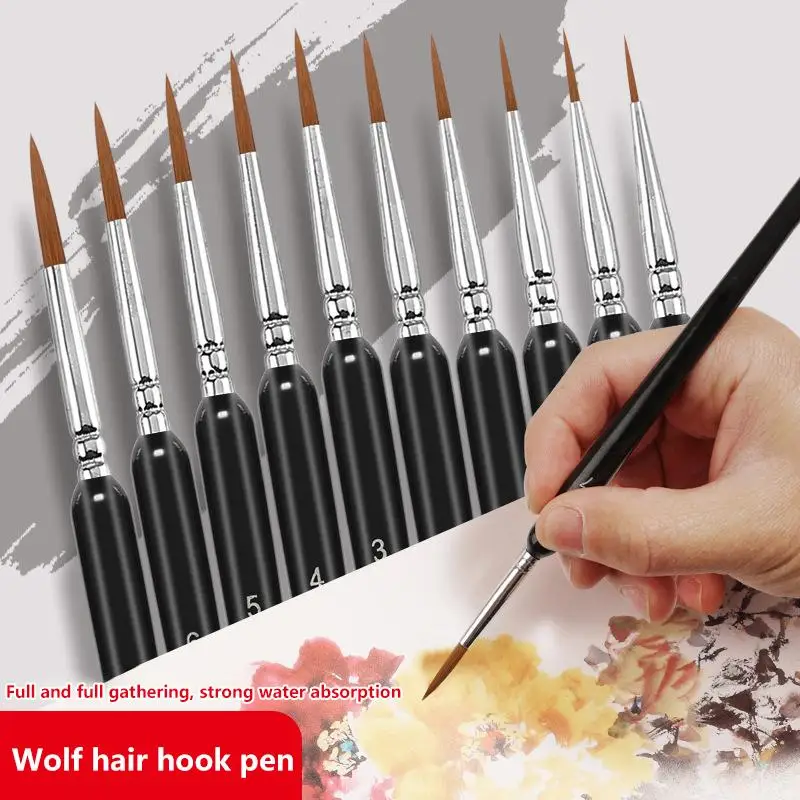 9/11Pcs Fine Detail Paint Brushes Set Miniature Tips Ergonomic Handle for Acrylic Oil Watercolor Painting Art Craft
