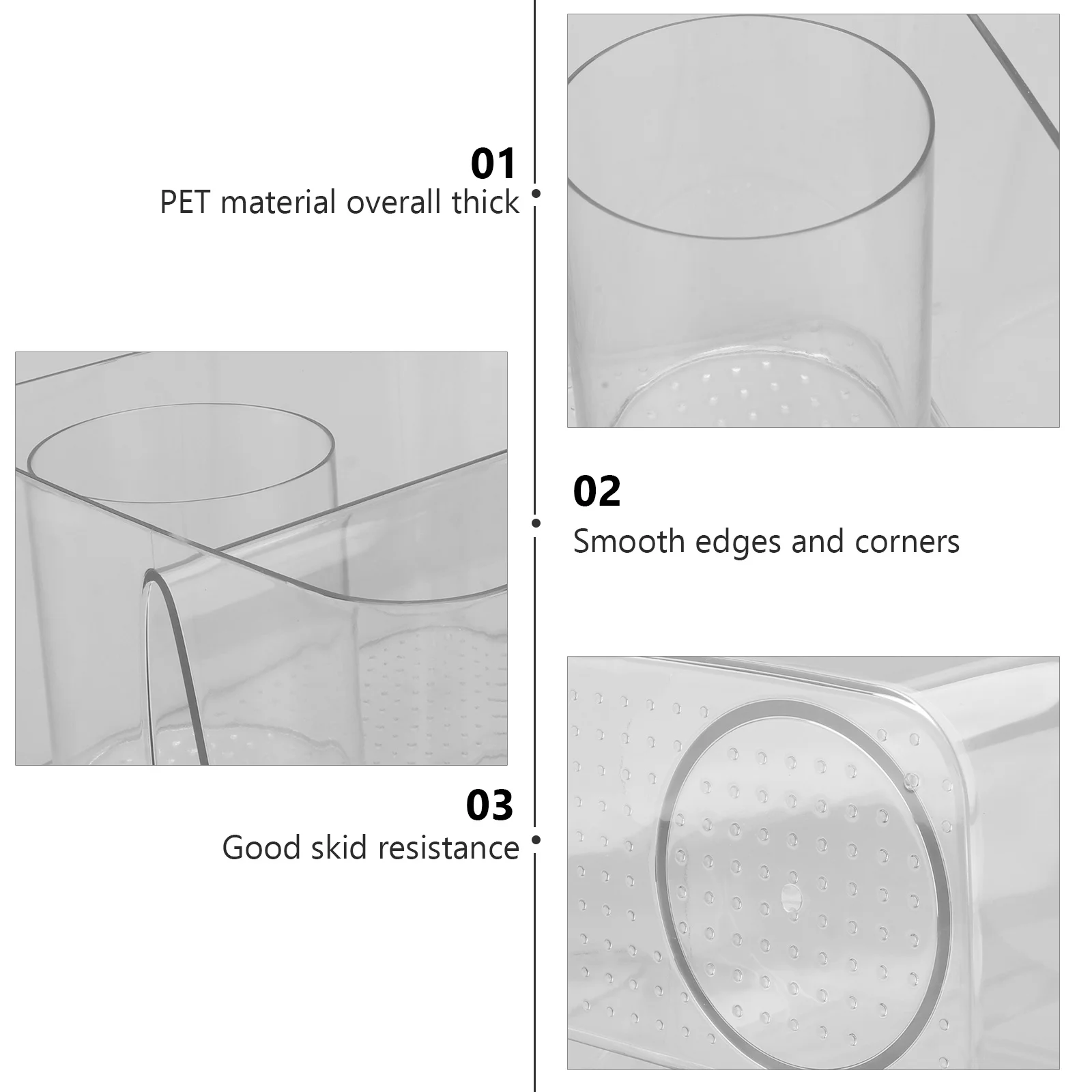 

1Pcs Clear Desktop Makeup Organizer Large Capacity Classified Grid Box Transparent Storage Container Durable Practical