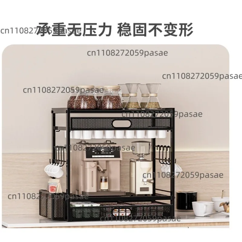 Wrought Iron Coffee Machine Storage Rack Storage Bar Rack Desktop