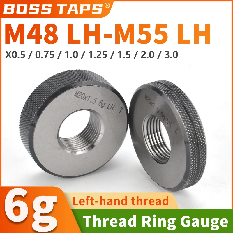 1SET(1*GO+1*NOGO) 6g Left Hand M48-M55  Metric Left Fine Tooth Thread Ring Gauge Measure ToolsX0.5/0.75/1/1.25/1.5/2/3
