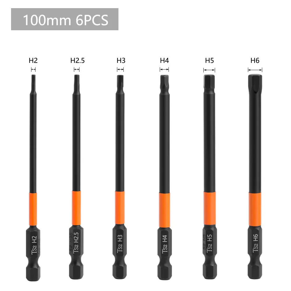 Binoax Metric Hex Head Wrench Drill Bit Set 1/4\