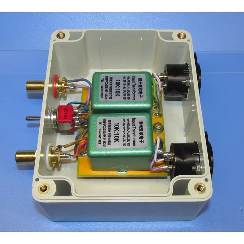 

10K: 10K or 10K：600Ω permalloy transformer single-ended balanced converter, frequency response: 20Hz ~ 120KHz -1.6DB