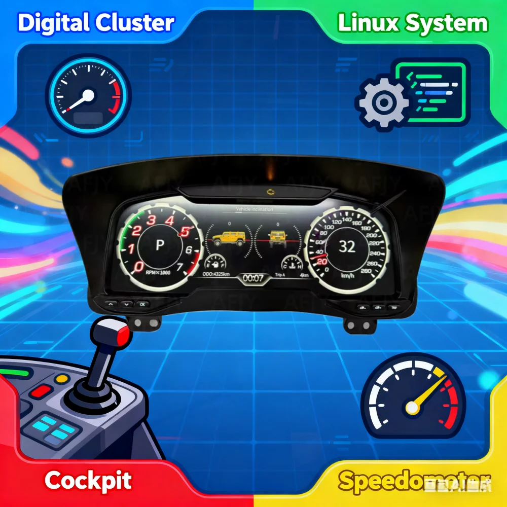 Y New For Hummer H3 2005-2010 LCD Digital Cluster Instrument Panel Dashboard Screen Auto Speedometer Upgrade Replacement Gauge