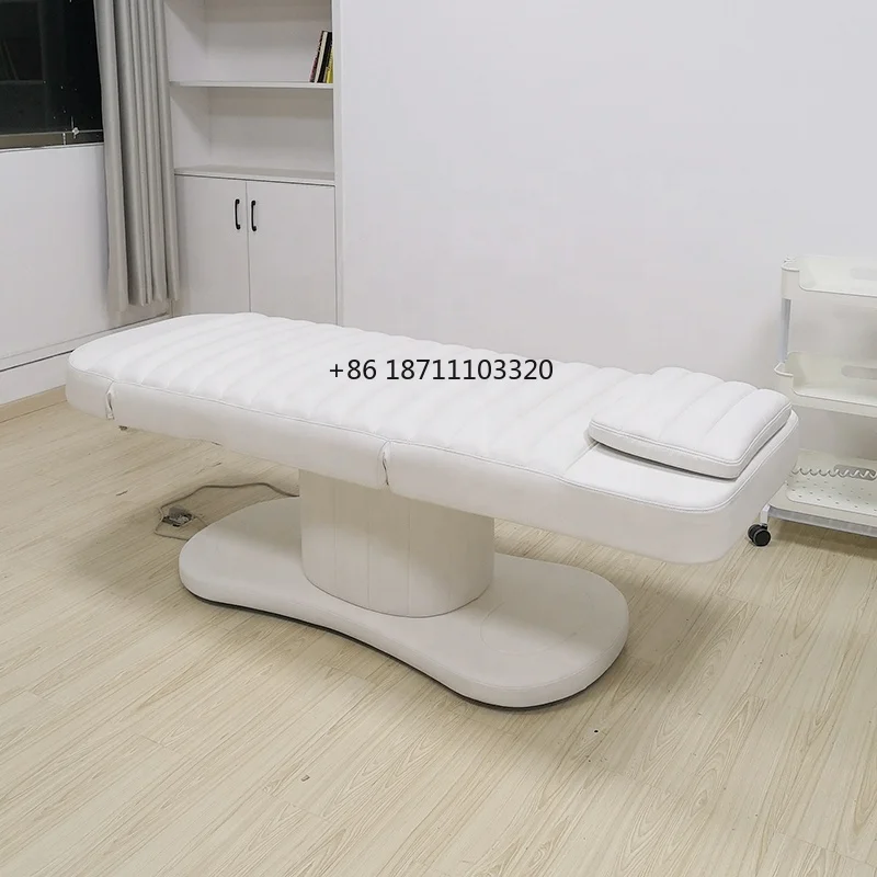 White beauty salon furniture leather facial spa bed electric modern massage bed massage table with 3 motors