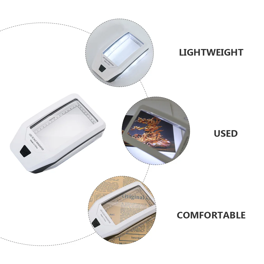 

1Pcs Reading Zoom Tool with 6 LED Bulbs Lamps for Document Inspection Lightweight Comfortable Grip Ideal for Books
