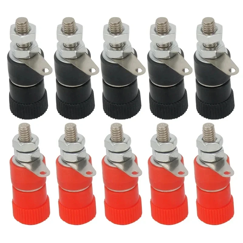 10 Stück rote und schwarze Anschlussklemmen, 4-mm-Bananenstecker-Buchse, 4-mm-Anschlussklemme für Verstärker, Arduino