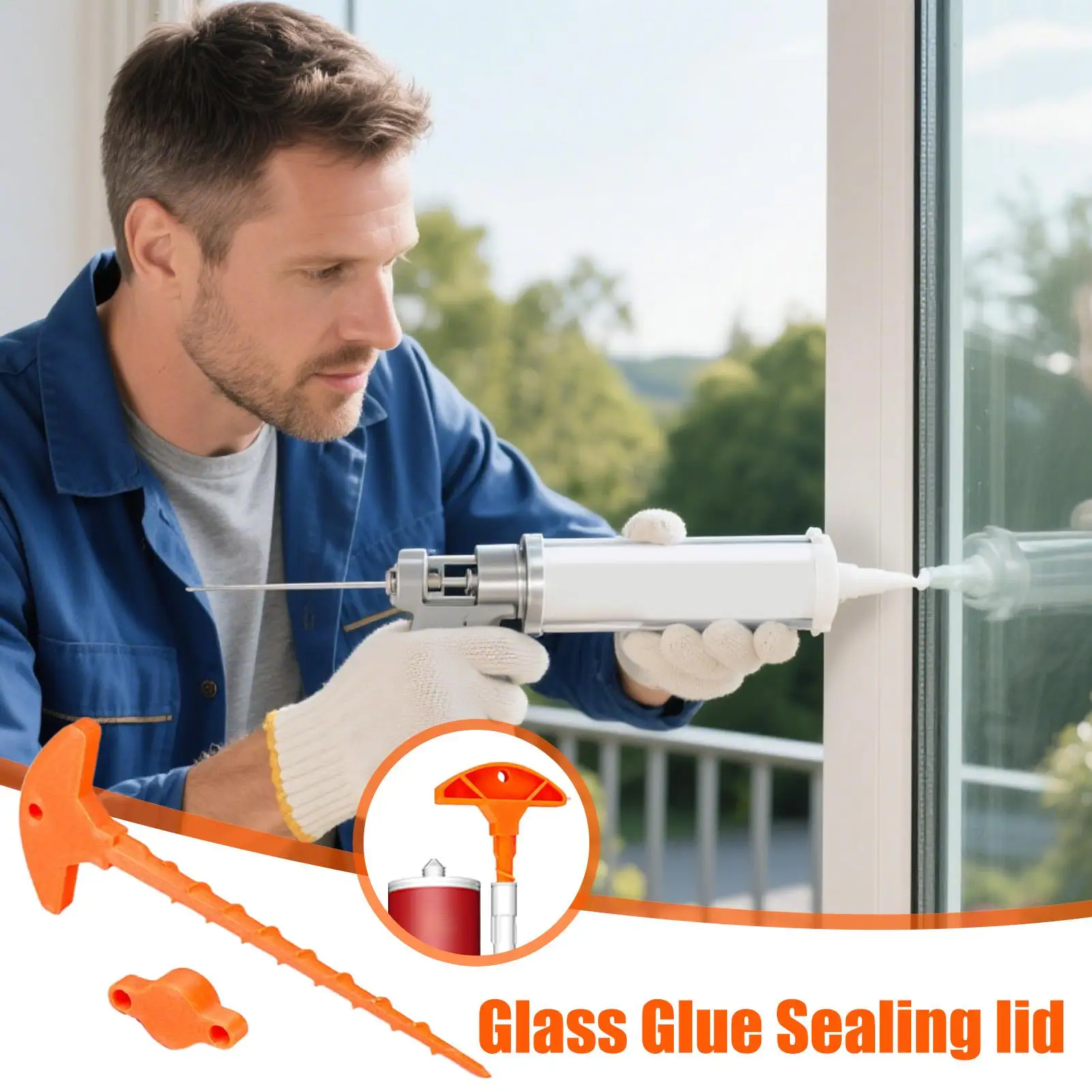 Universal Sealant Saver Caps and Glue Nozzle Cleaner Anti-Drying Silicone Caulk Tube Cover for Standard Caulking Guns DIY Tools