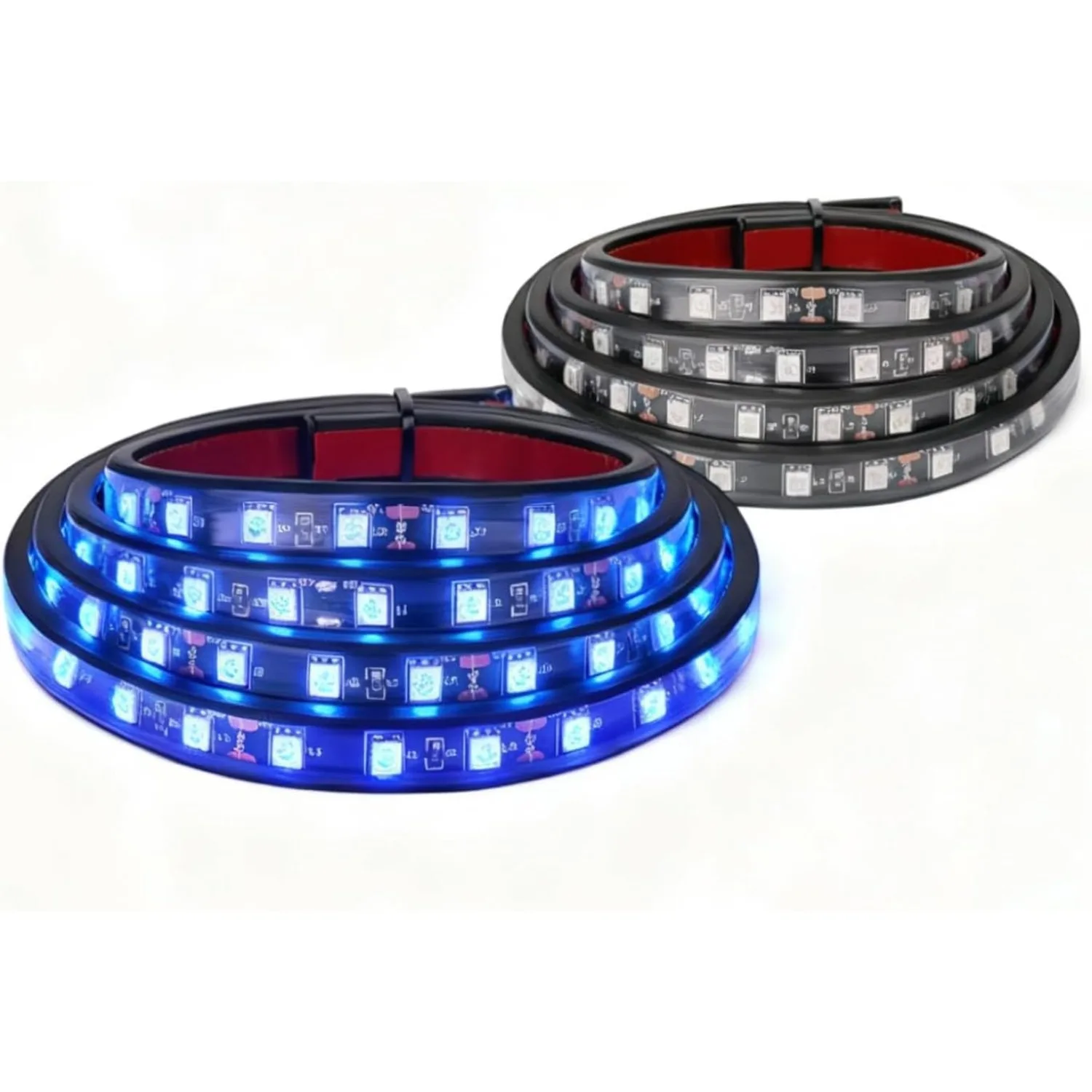 

2PCS 60" 180LED Bed Strip Light Kit Waterproof On/Off Switch Blade Fuse Splitter Extension for Truck Pickup SUV RV Boat Cargo