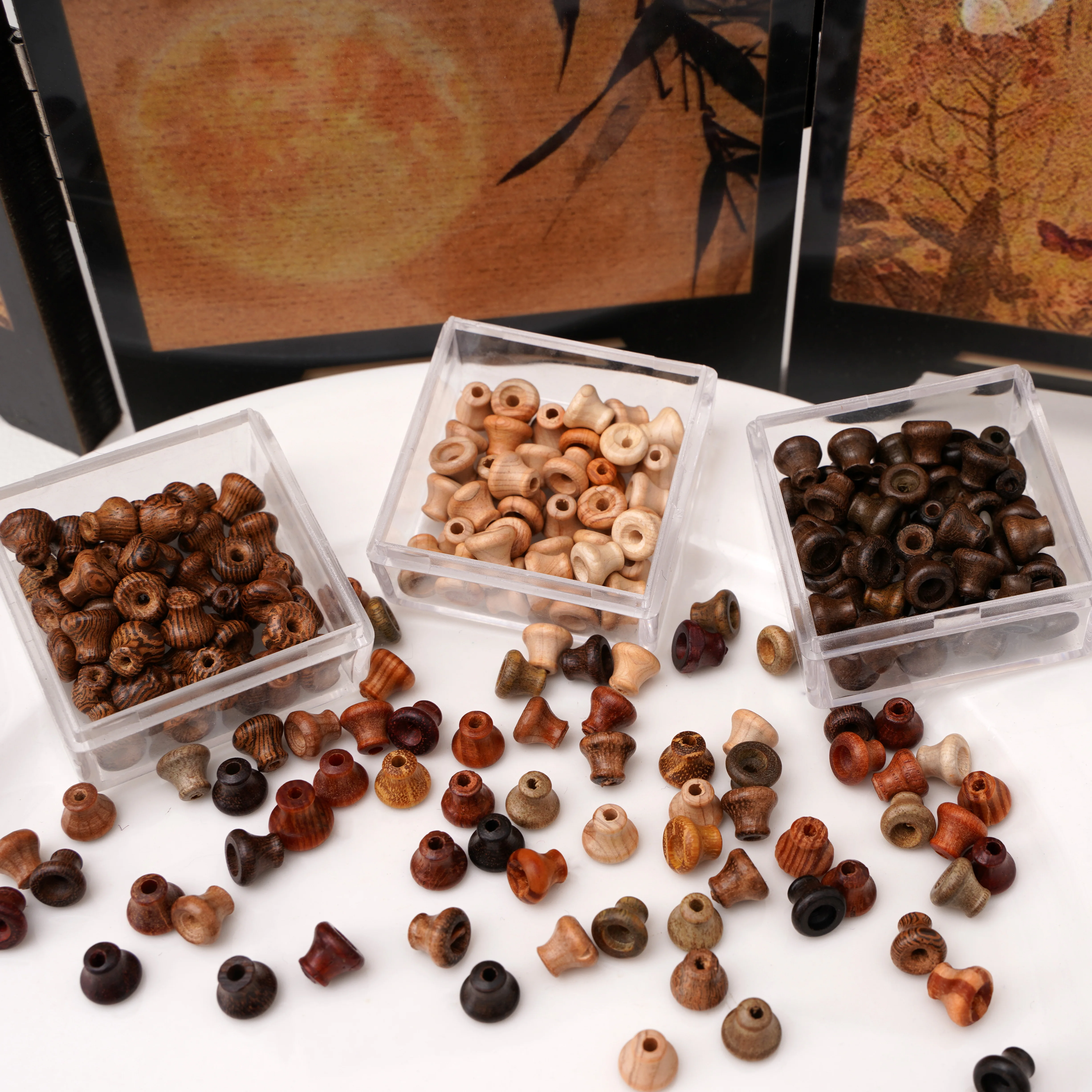 

New Natural Brown Wooden Beads Round Stripes Loose Spacer Wood Beads Abacus Beads For Diy Jewelry Makings Necklace Bracelets