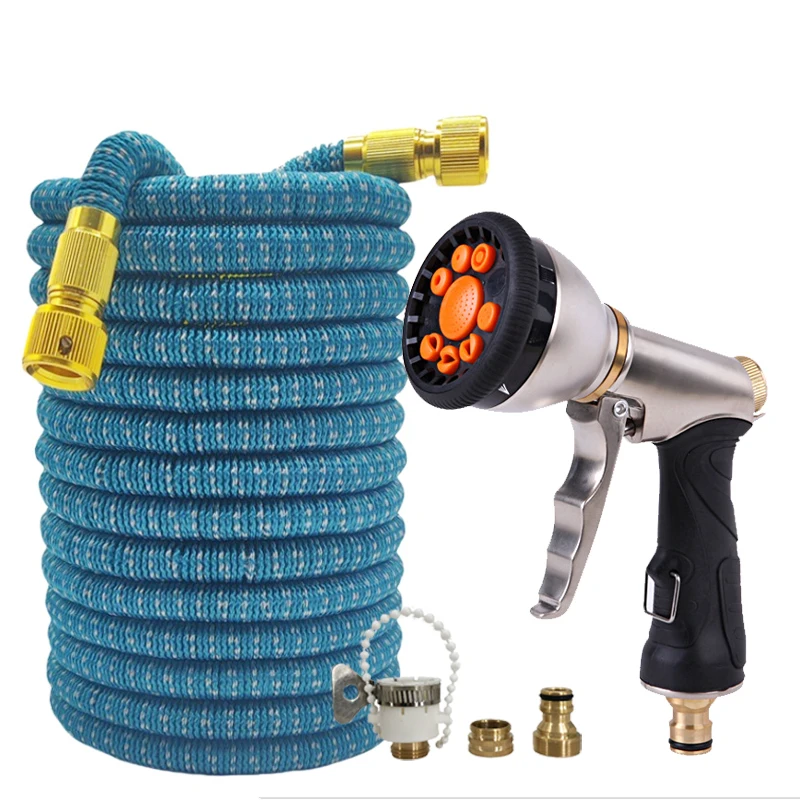 

Expandable High-Pressure Garden Hose 25-100FT Garden Irrigation Dual Color Hose Car Wash Water Gun, Garden Hose, Irrigation Kit