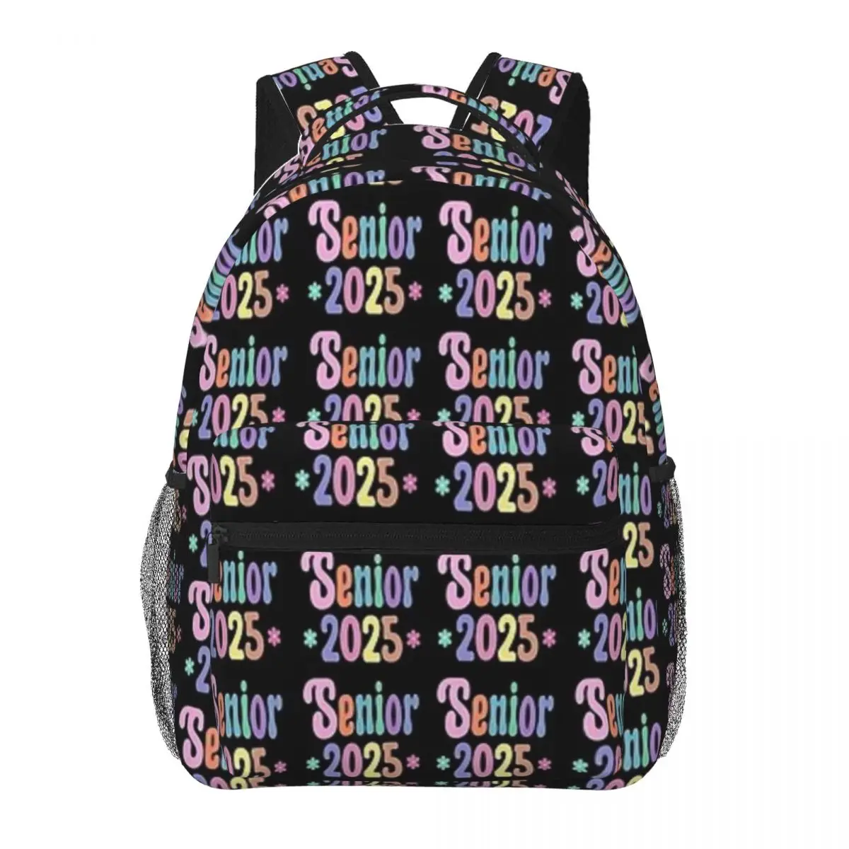 Mochila escolar multicolor para estudiantes, morral de gran capacidad, estilo Retro Vibe, a la moda, para uso diario, 2025