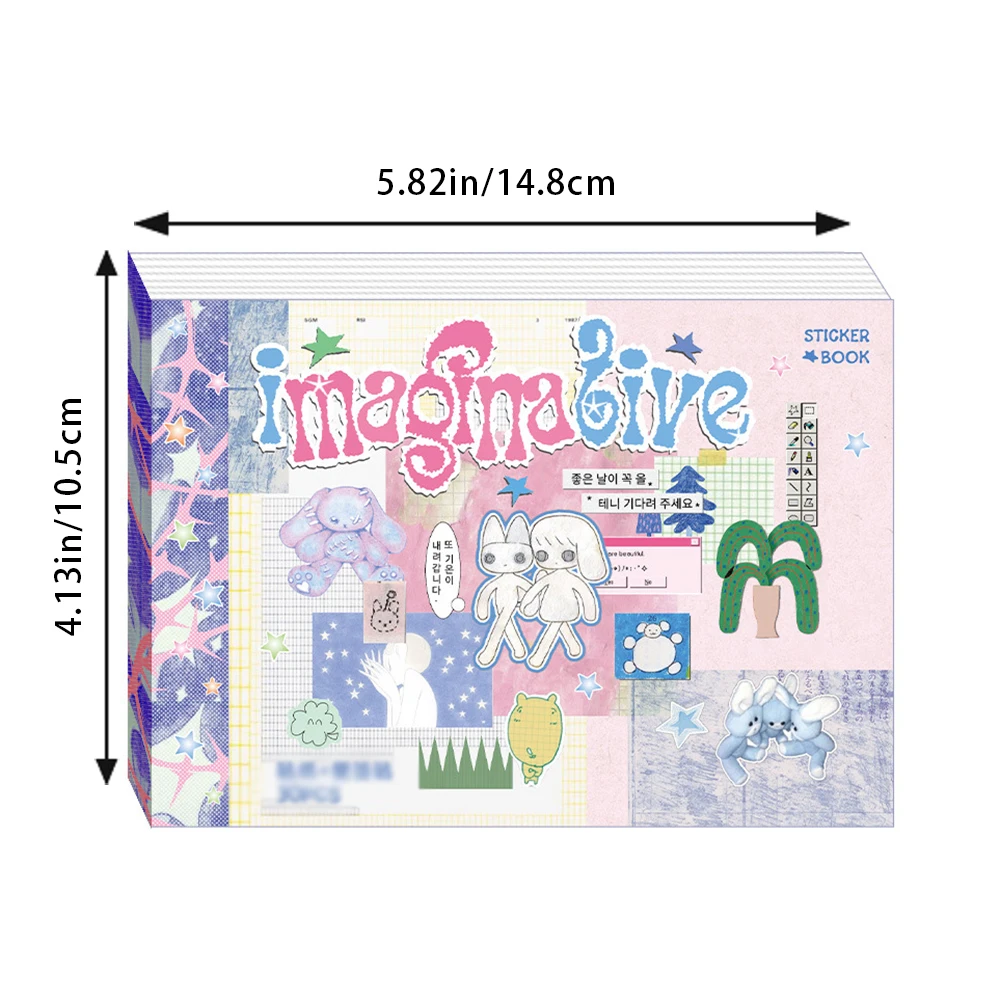 Kawaii المزدوج M5 ملصق كتاب Ins الكورية نمط لطيف الكرتون ملصقات الزخرفية رومانسية DIY كتيب سجل القصاصات اللوازم المدرسية