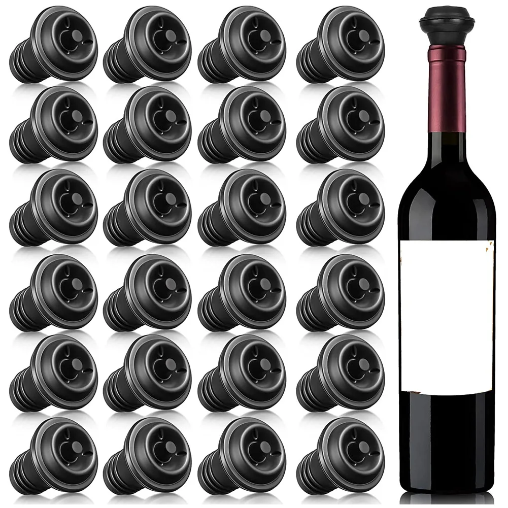 24 Pieces Wine Stopper Resealable Wine Pump Vacuum Stoppers Vacuum Wine Stopper Reusable Wine Saver Vacuum Stoppers