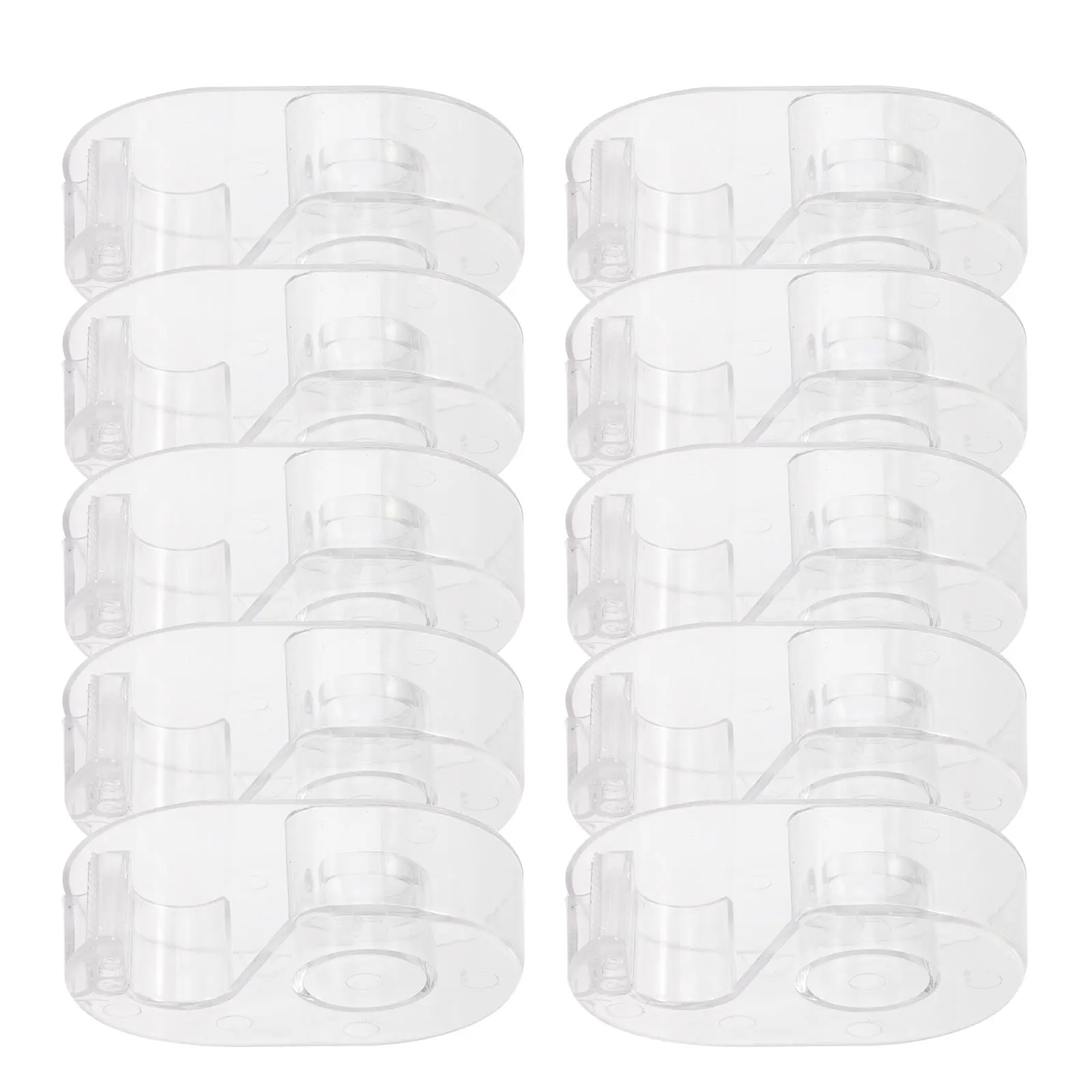 

10pcs Transparent Tape Dispenser Small Adorable Tape Cutter Sturdy Office School Household Use Clear Reusable Practical