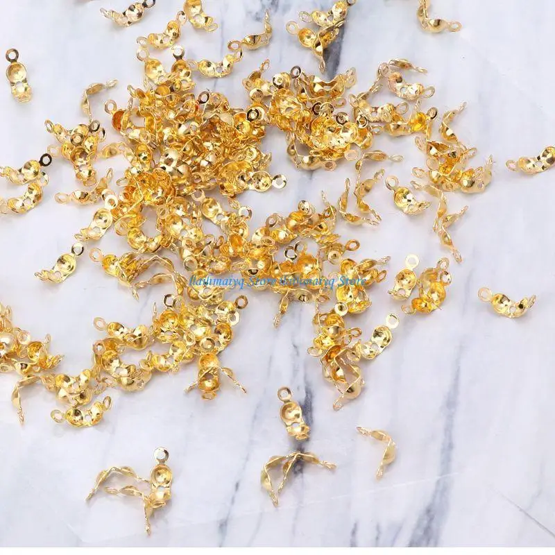 573B 1000Pcs Clamshell Bead Tips Knot Covers Double Closed DIY Jewelry Findings