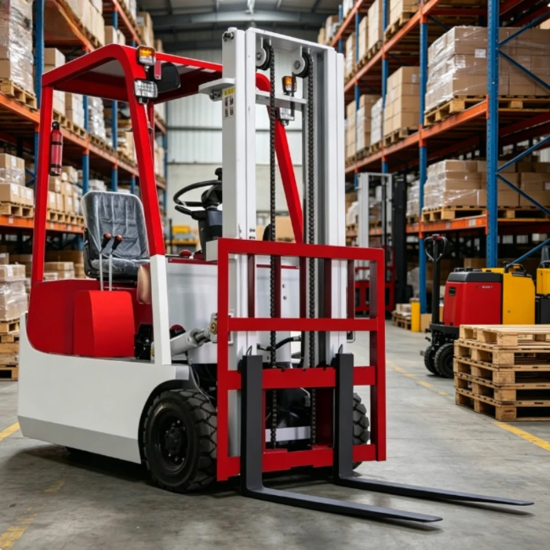 0.5/1.5/2.5 Ton Narrow Aisle Three Wheel Electric Forklift Flexible Rotation Supermarket Dense Rack Pallet Lifting Equipment