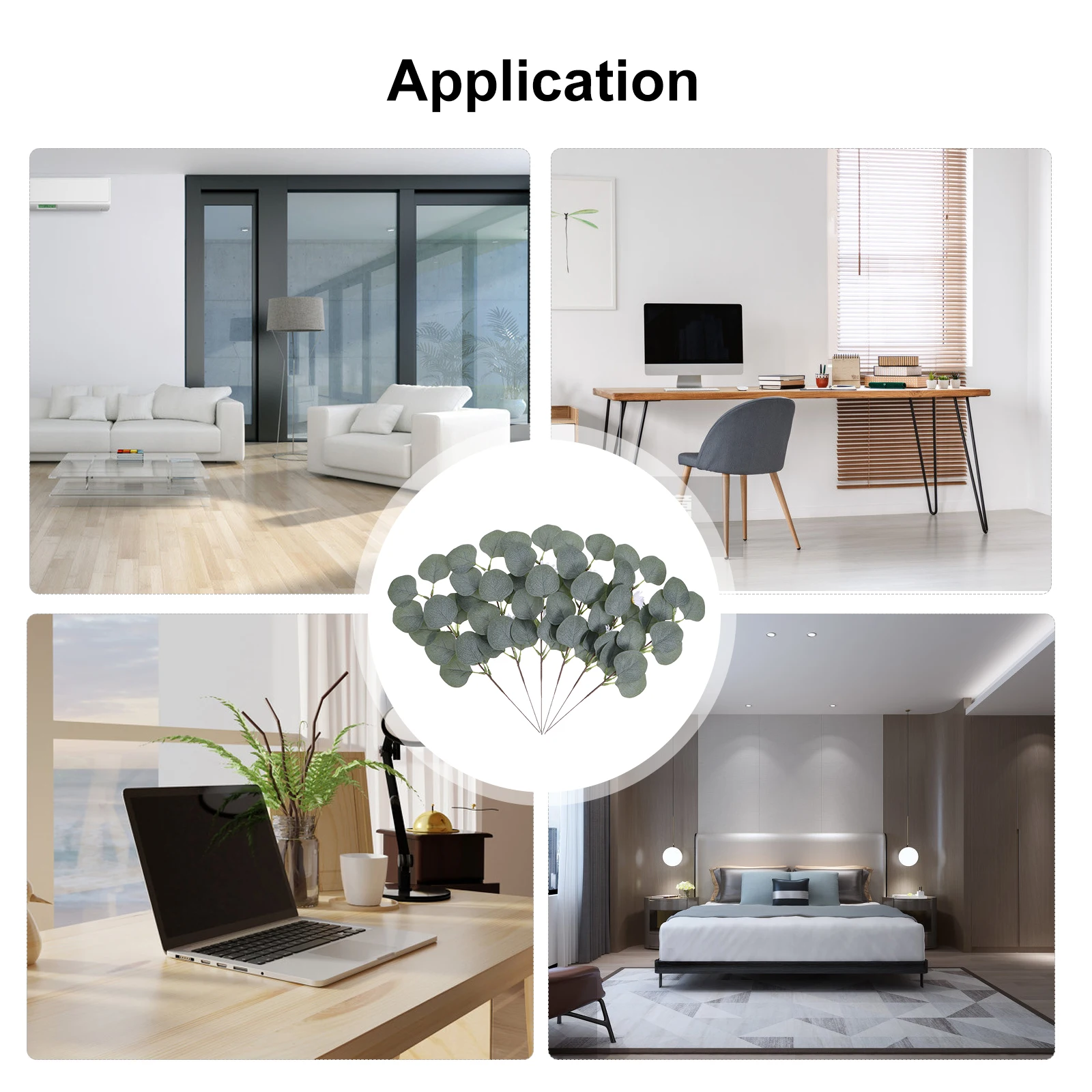 

6pcs Eucalyptus Leaves Artificial Plant Decor Home Party Wedding Balcony Garden Wedding Party nament Office Restaurant