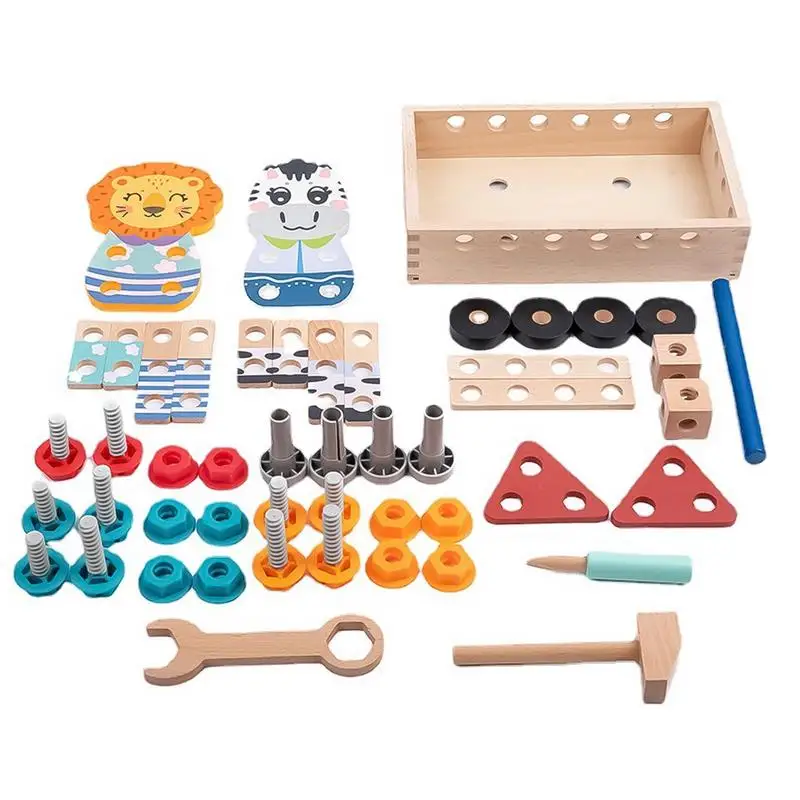 

Kids Screwdriver Toy Set Screw Driver Fine Motor Toys Montessori Toys Kids Tool Set For Preschool Learning Wooden Toolbox