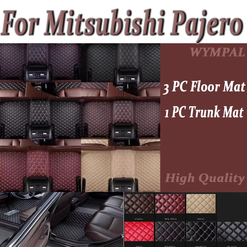 

Luxury Car Floor Mats For Mitsubishi Pajero 2008 2009 2010 2011 Auto Custom Automotive Leather Men Women Car Mats Full Coverage