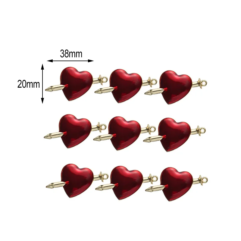 10pcs Vintage Halloween Multi-style Heart Charms Pendants for Earrings Bracelet Necklace Jewelry Supplies DIY Accessories