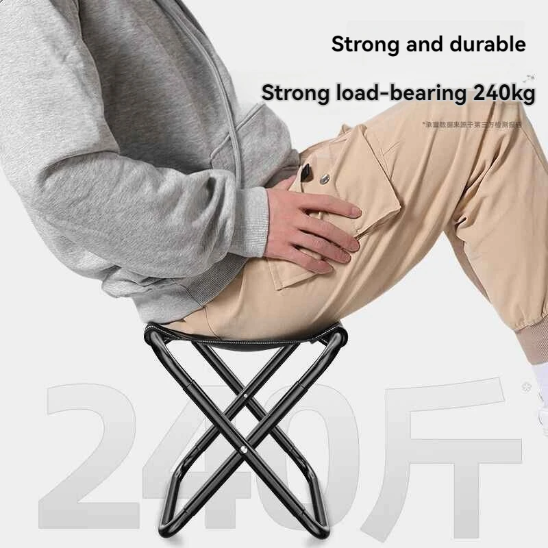 Portable Ultralight Foldable Stool Stainless Steel Folding Chair With Bag For Outdoor Fishing Camping Mountaineering