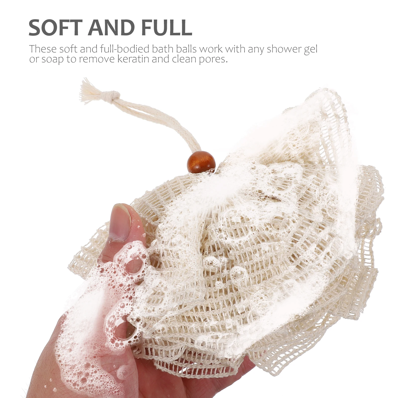 

2 Pcs Body Bath Towel Sponge Shower Loofahs Natural Beige Ramie Fiber Scrubber Child