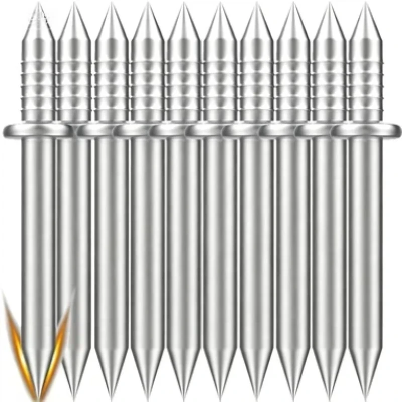 50/200 Uds. Clavos de doble cabeza para zócalo, sin rastro, con funda protectora, para zócalo de madera maciza, tornillo de fijación sin rastro