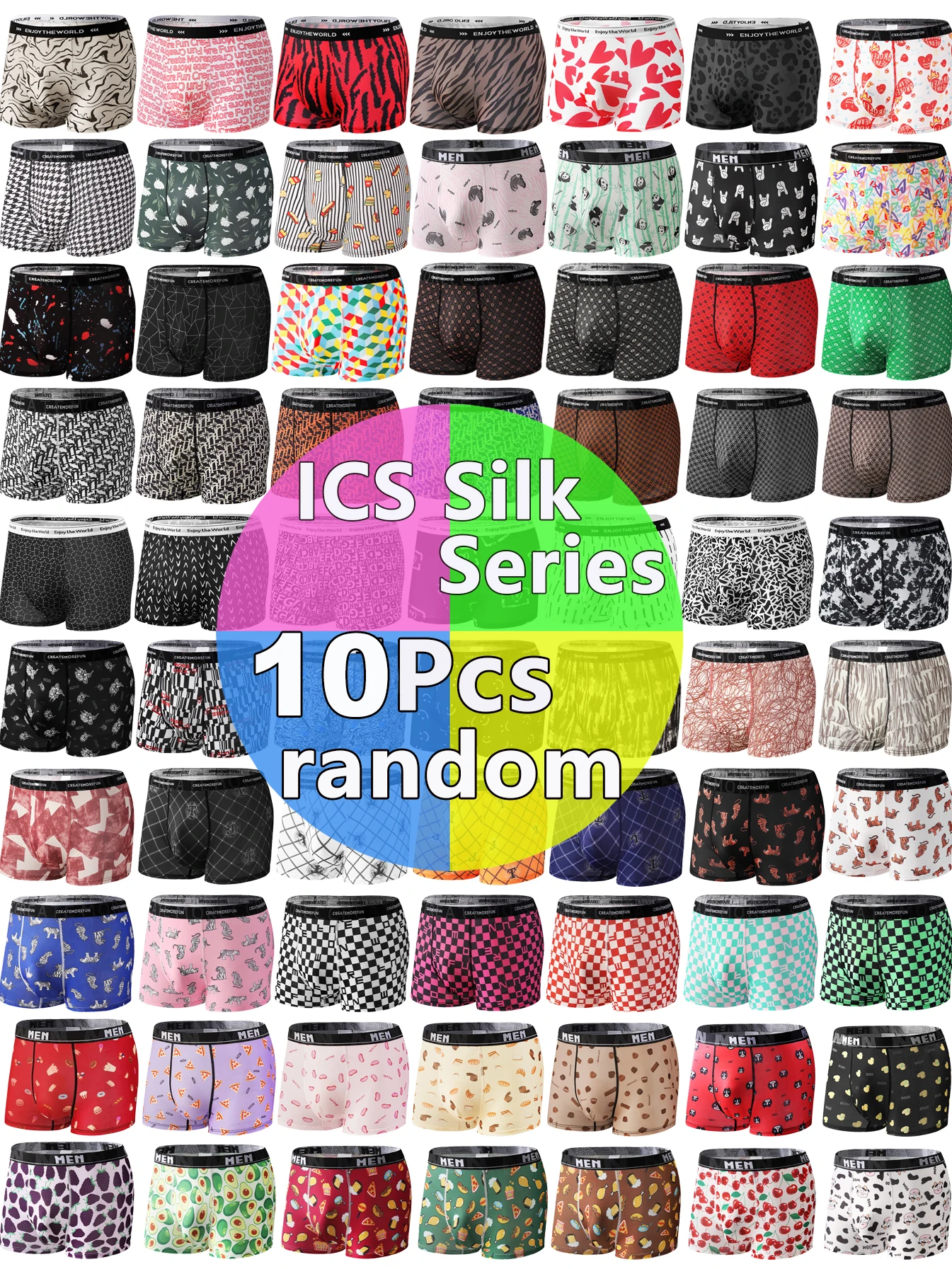 

10 шт., случайная распродажа, мужское нижнее белье, дышащие трусы-боксеры из ледяного шелка, сексуальные удобные шорты для мальчиков, мужские боксеры, шорты