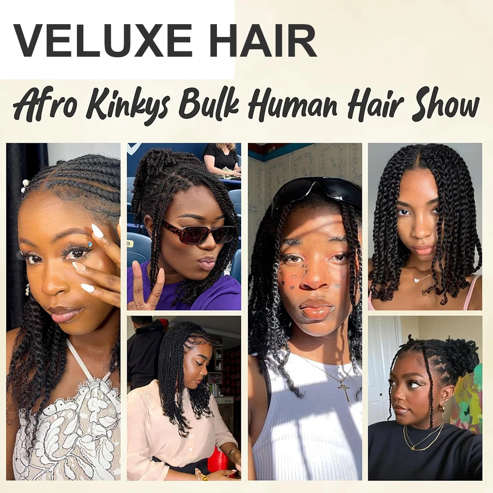شعر بشري أفرو غريب لتضفير الشعر البشري الأفرو غريب مجعد السائبة للشعر الصغير تويست 30 جرام/الحزمة لملحقات مايكرو لوكس