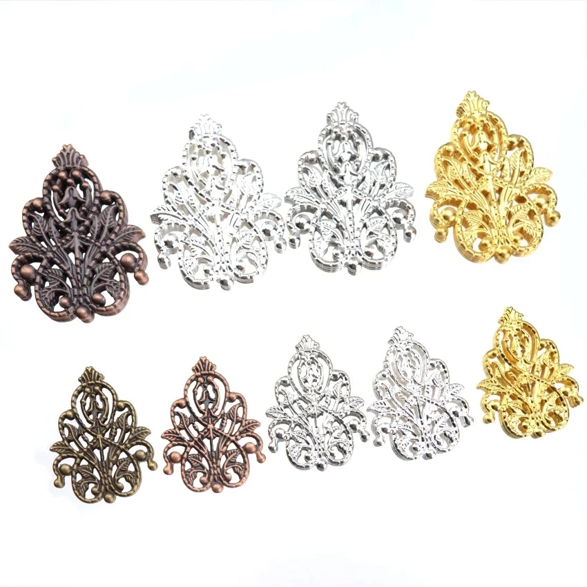 

10/20/30/50pcs Bronze Tone ornaments 35mm 48mm Wholesale Filigree crafts Hollow Embellishments Findings Jewelry Accessories