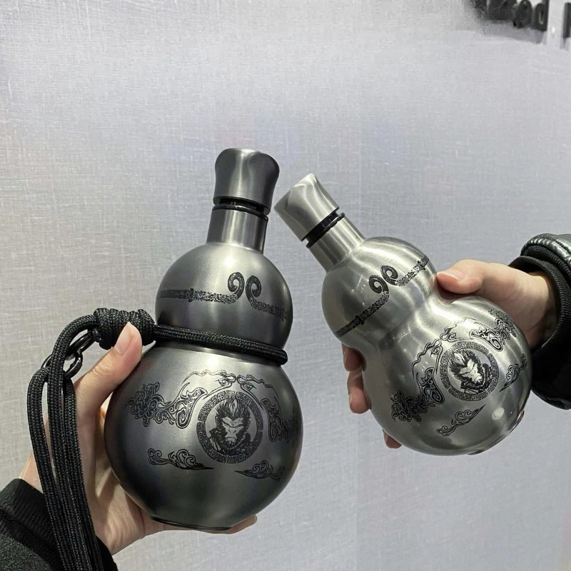 

Water Cup Insulated Cup Wukong Theme Gourd Style 500ml Gaming Hobby Cosplay Portable Outdoor Sports Water Bottle