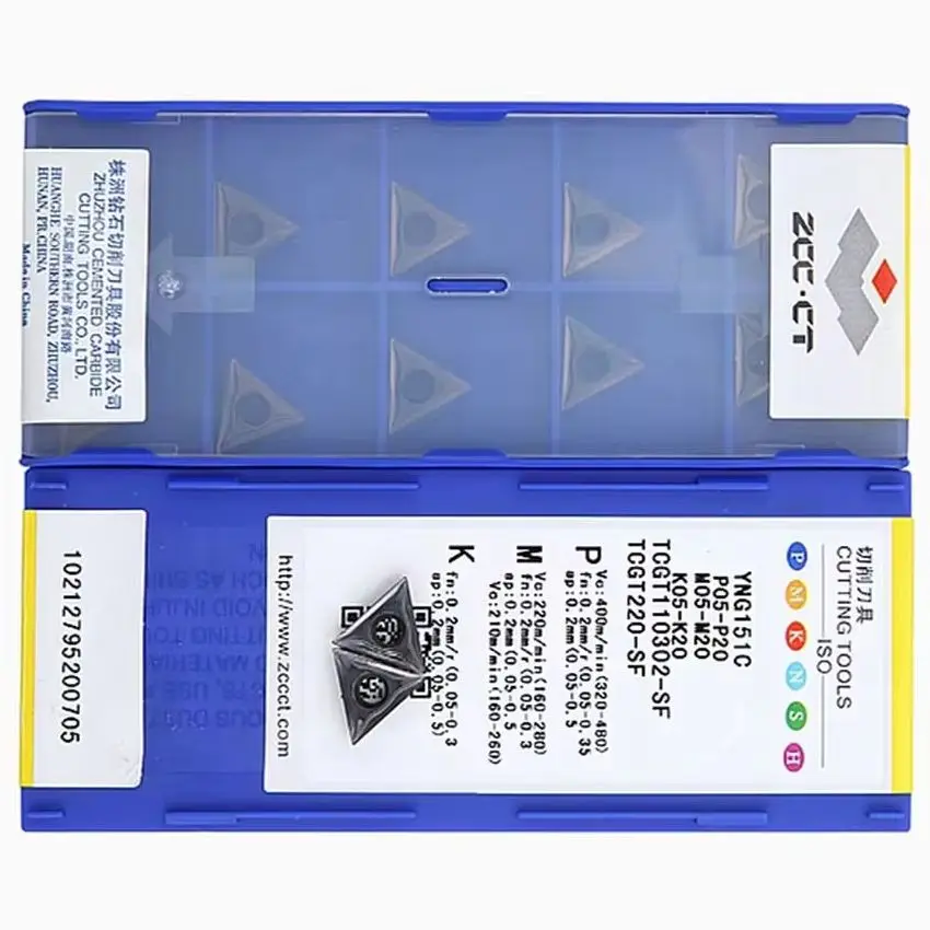 

TCGT110302-SF YNG151C/TCGT110304-SF YNG151/TCGT110304-SF YNG151C/TCGT110308-SF YNG151C ZCC.CT Твердосплавные пластины с ЧПУ Токарные инструменты