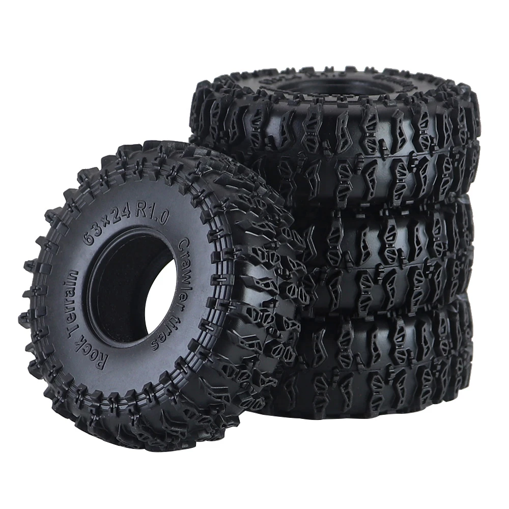 1,0-Zoll-Reifen 63 x 24 mm 1/24 Rc Crawler Truck Autoteile für Axial Scx24 Axi00001 Axi00002 Gladiator 1/18 Traxxas Trx4m Fms Fcx24
