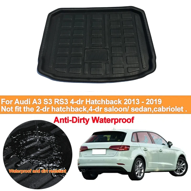 Car Rear Trunk Mat Cargo Tray Boot Liner Carpet Protector Floor For Audi A3 S3 RS3 4-dr Hatchback 2013- 2015 2016 2017 2018 2019