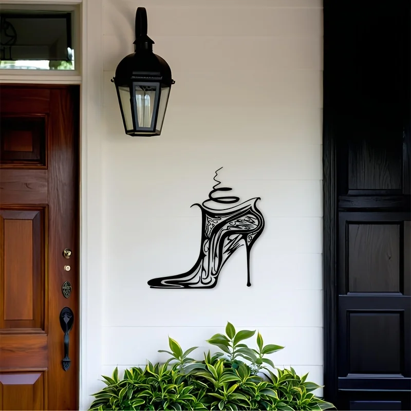 Abstract High Heel Iron Wall Art Black Line Drawing Outdoor Home Decor Bedroom Living Room Bathroom Rustproof Gift Ornament