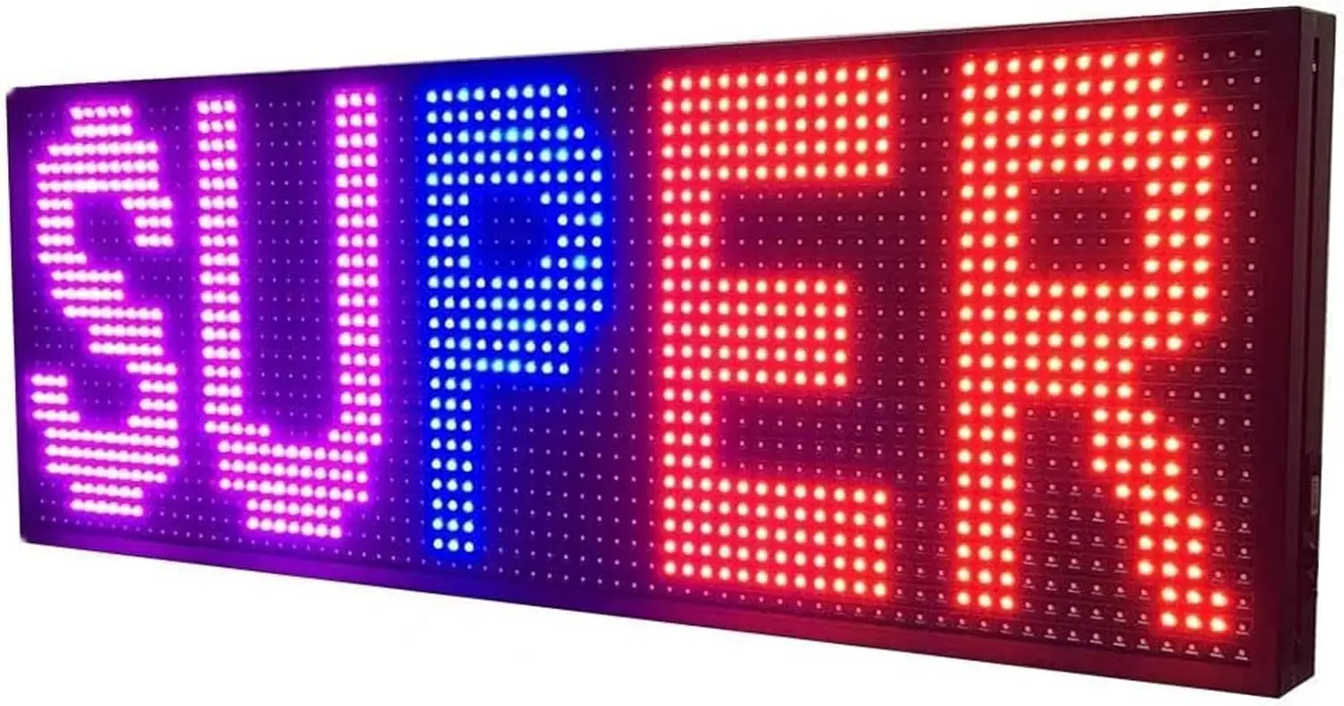 LED Scrolling Sign Display P10 39''x14'' Full Color WiFi Programmable LED Sign Custom Text