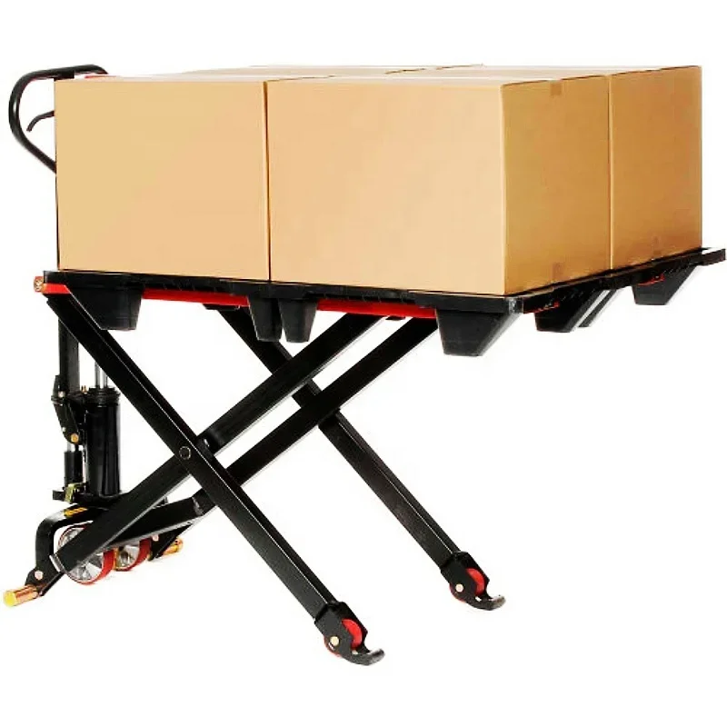 1,5 Tonnen manueller Hochhub-Tisch paletten wagen mit sehr günstigem Preis Hubhöhe 800mm