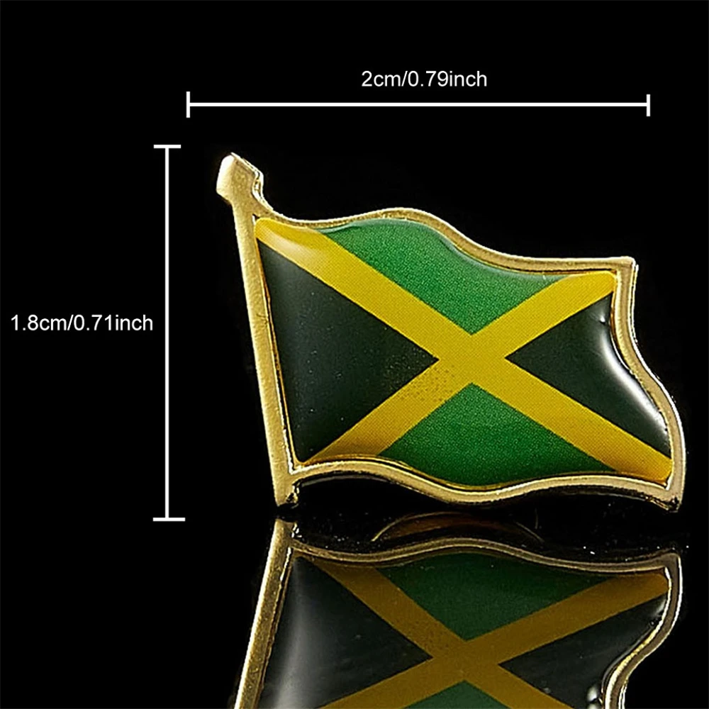 Jamaica Flag Patriotic Safety Pins Brooches for Unisex Suit Clothes Bagpack Hat Scarf Badge Pin Access