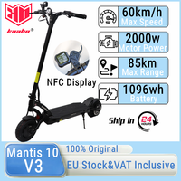 EU Stock Kaabo Mantis 10 V3 Electric Scooter 60V 18.2Ah Upgrade NFC Display IPX5 WaterProof 2000W Power 60km/h Kickscooter