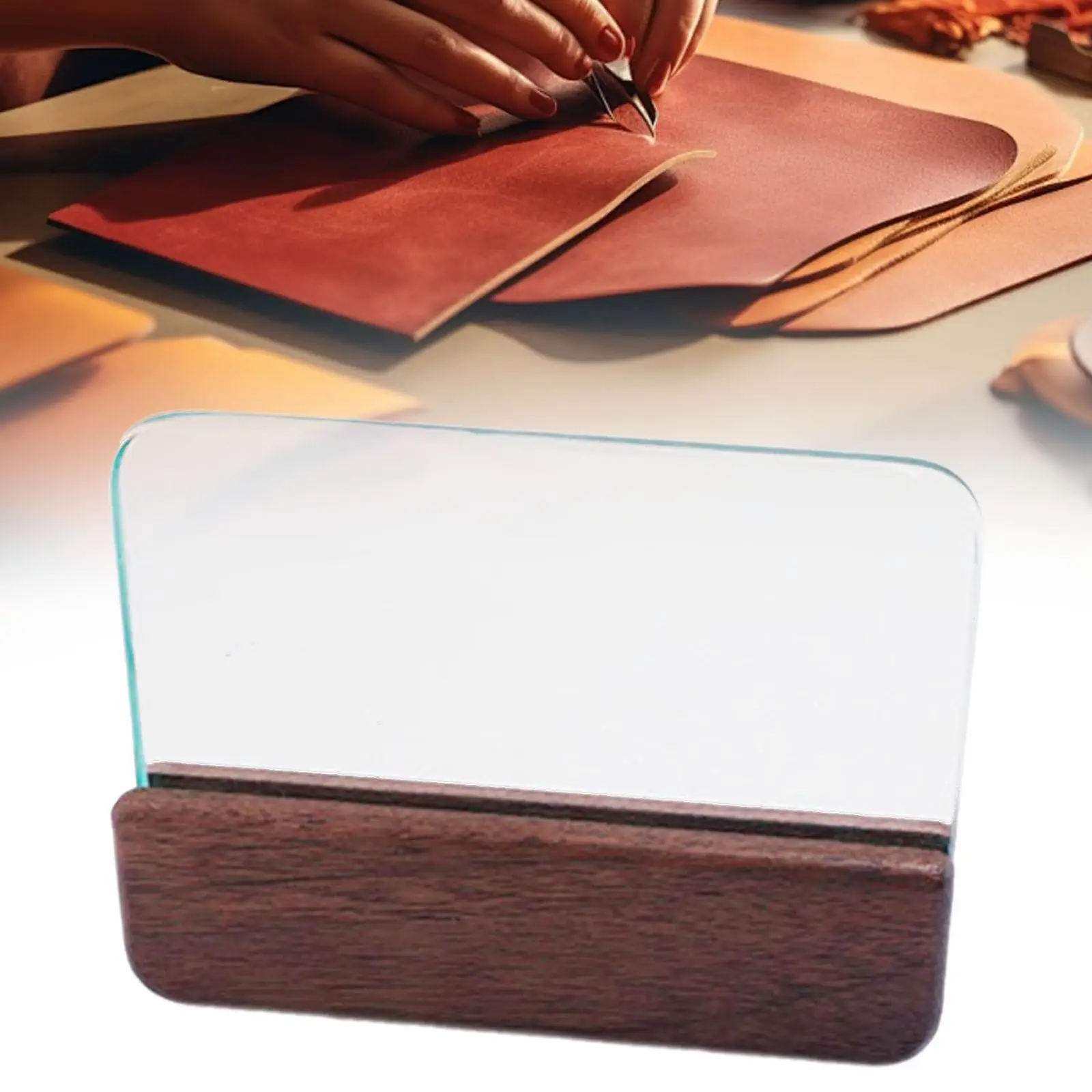 

Стеклянный ломтик для полировки кожи, аксессуары для рукоделия из кожи, профессиональный легкий инструмент для полировки с деревянной ручкой