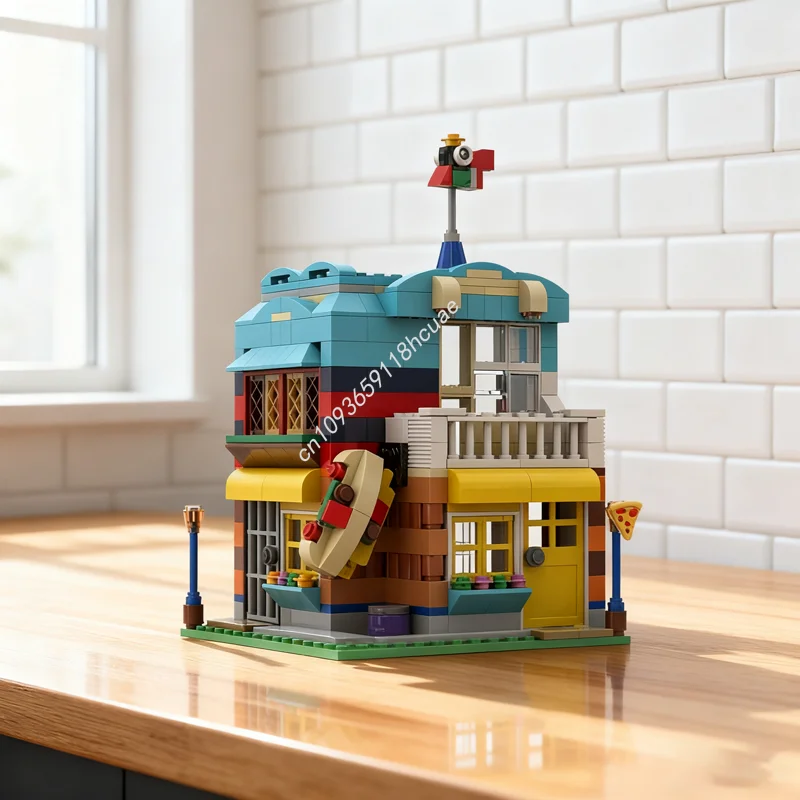 

295 шт. MOC Corner Deli, классическая модель, строительные блоки, архитектура, сборка игрушек, креативная идея, образование, Рождественский подарок для детей