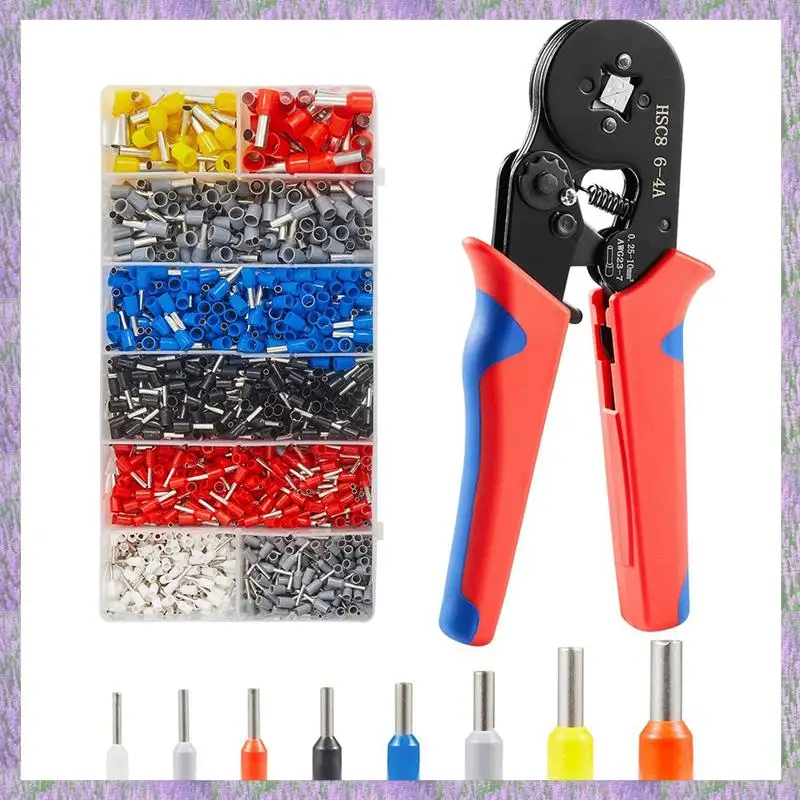 

A63K-Crimping Tools Wire Pliers - 2500 PCS Wire Ferrules With Crimpers Pliers Kit For Electricians, Adjustable Ratchet Tools