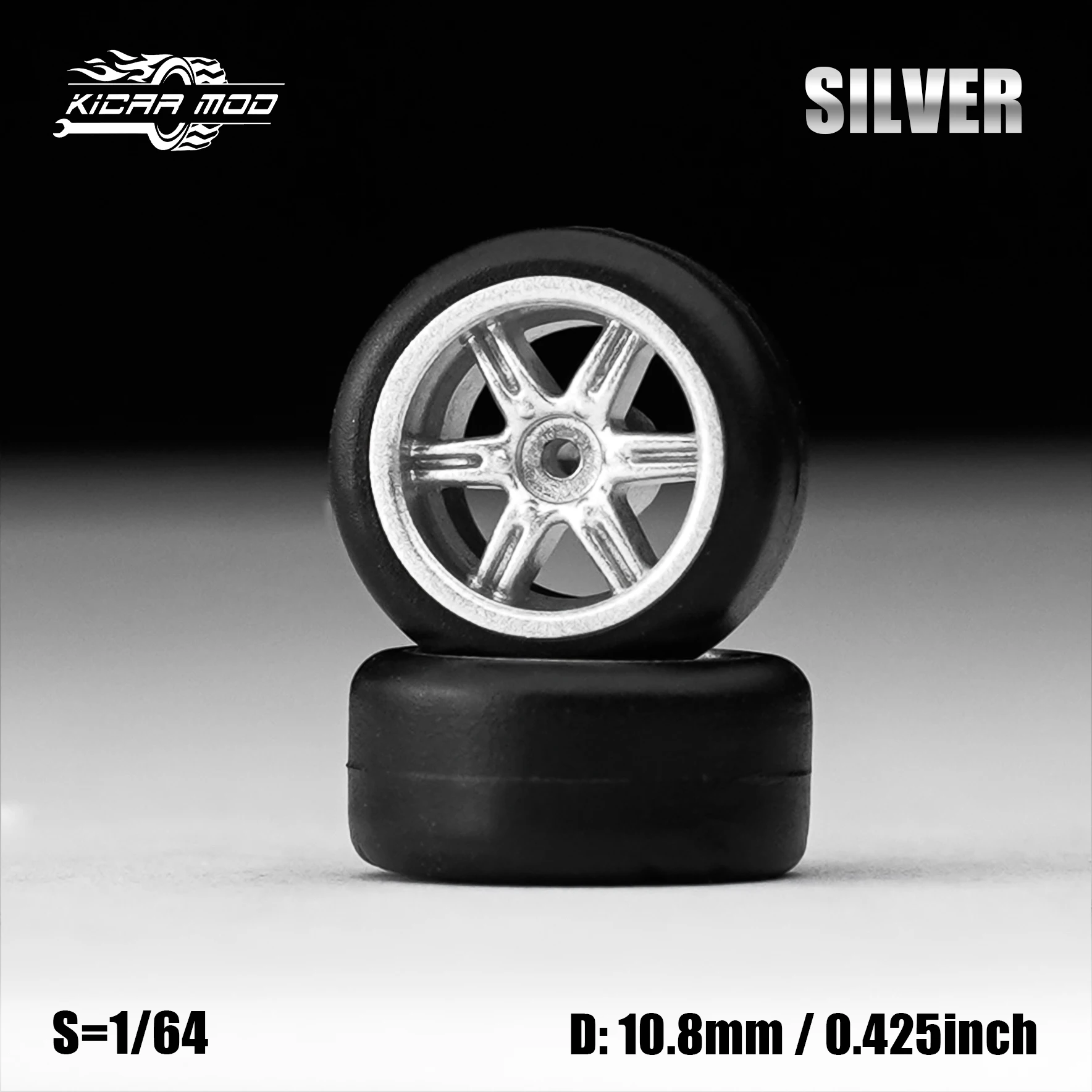 1/64 Modellauto Silber & Graue Räder mit festen Gummireifen, inklusive Nieten für Diecast-Modellautos – Detail 8