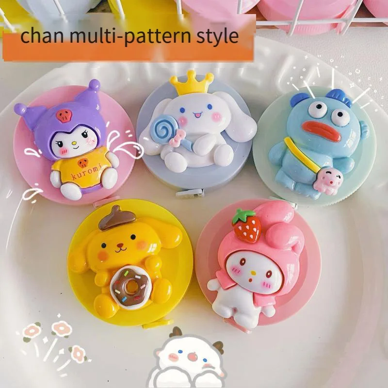 Cute Sanrioed Kuromi Cinnamoroll My Melody Hellokitty Mini Tape Measure with Automatic Telescopic and Portable Tape Measure