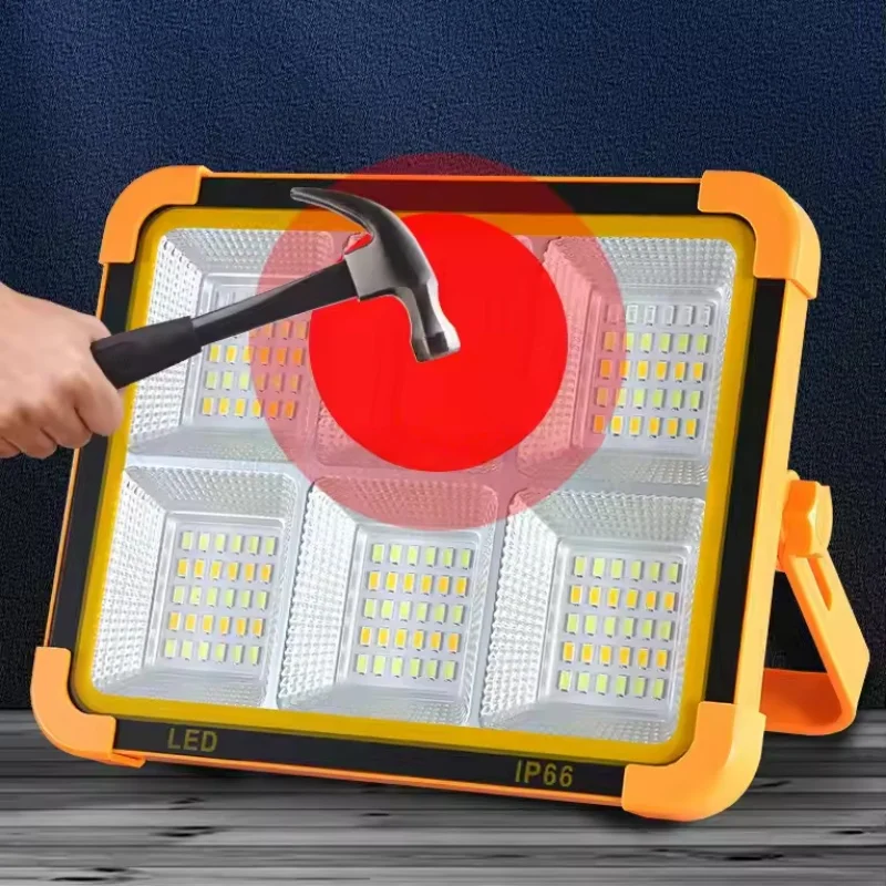 Outdoor Portable LED Solar Floodlight Rechargeable 500W Spotlight Lantern Suitable for Emergency Lighting Camping Searchlight