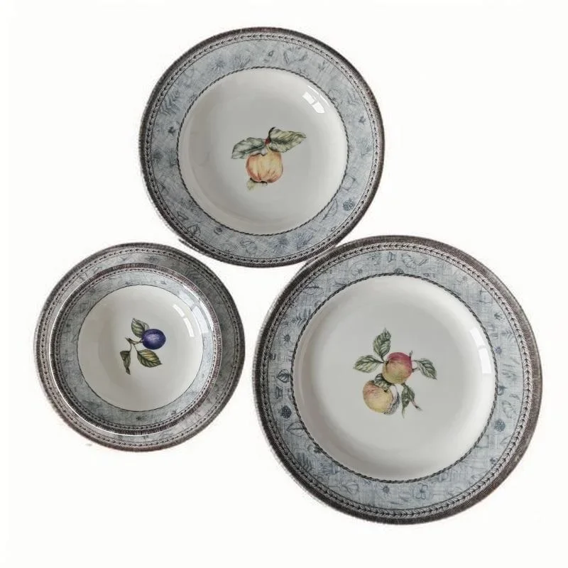 Plant and flower underglaze decoration, ornamental Chinese and Western style plates, steak plates, household dishes, soup plates