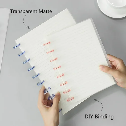 Imagen 2 del producto Cuaderno de hojas sueltas con agujero en forma de seta, cubierta encuadernada con discos de anillos, carpeta de anillas con agujero en forma de seta, suministros escolares y de oficina