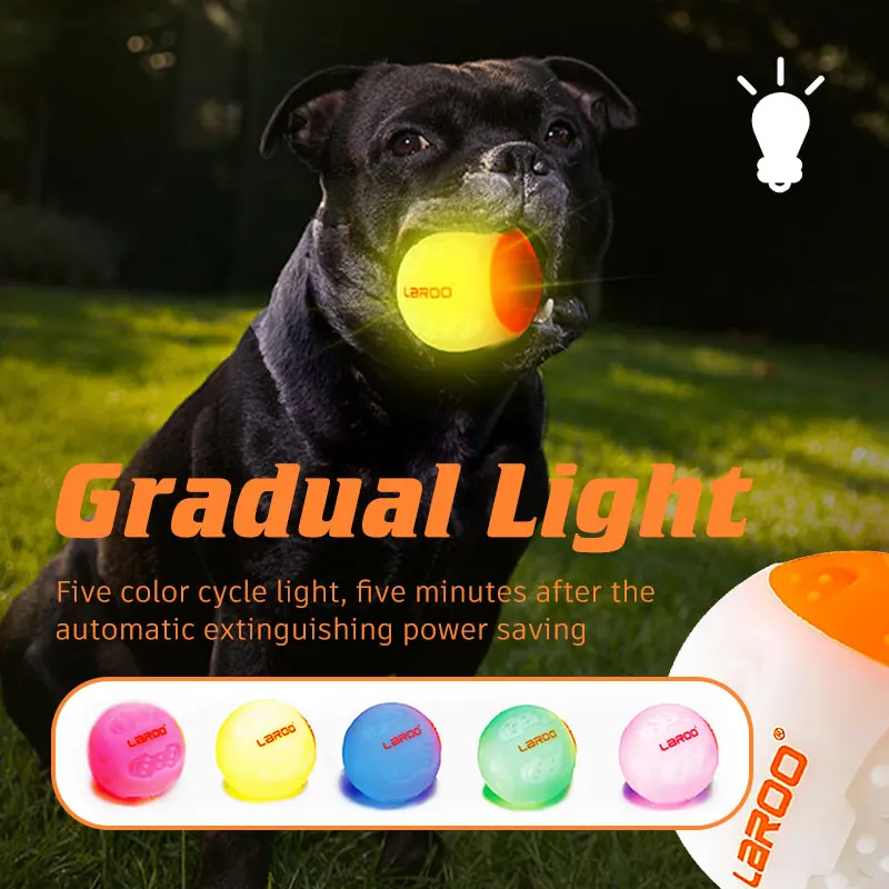 Interactive Dog Toys Durable Rechargeable Puppy Toy Ball Lighted Automatic Waterproof For Aggressive Chewer Dogs Playing Games