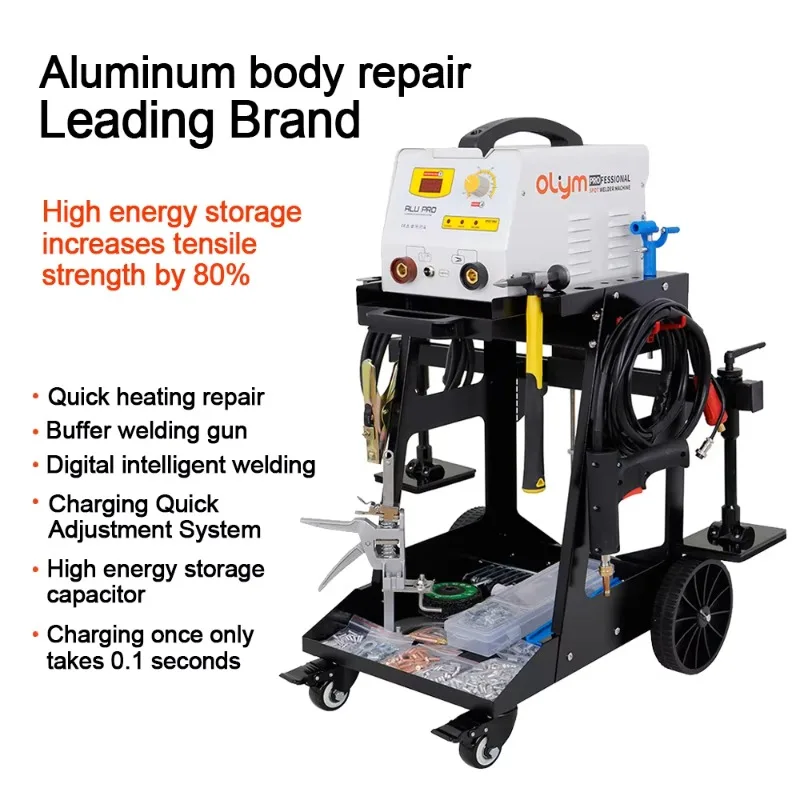 15D Car Body Repair Equipment With Trolley Spotter Spot Welder Dent Puller Machine Stud Welder For Aluminum Auto Workshop